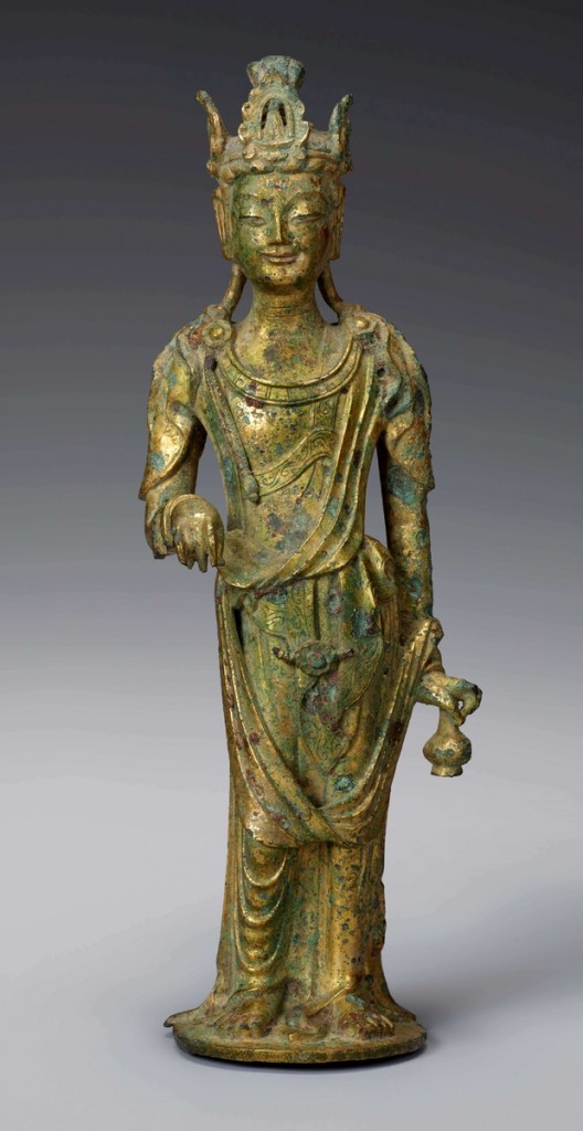 Geumdong Gwaneum Bosaripsang (Standing Gilt-bronze Avalokitesvara Bodhisattva Statue)